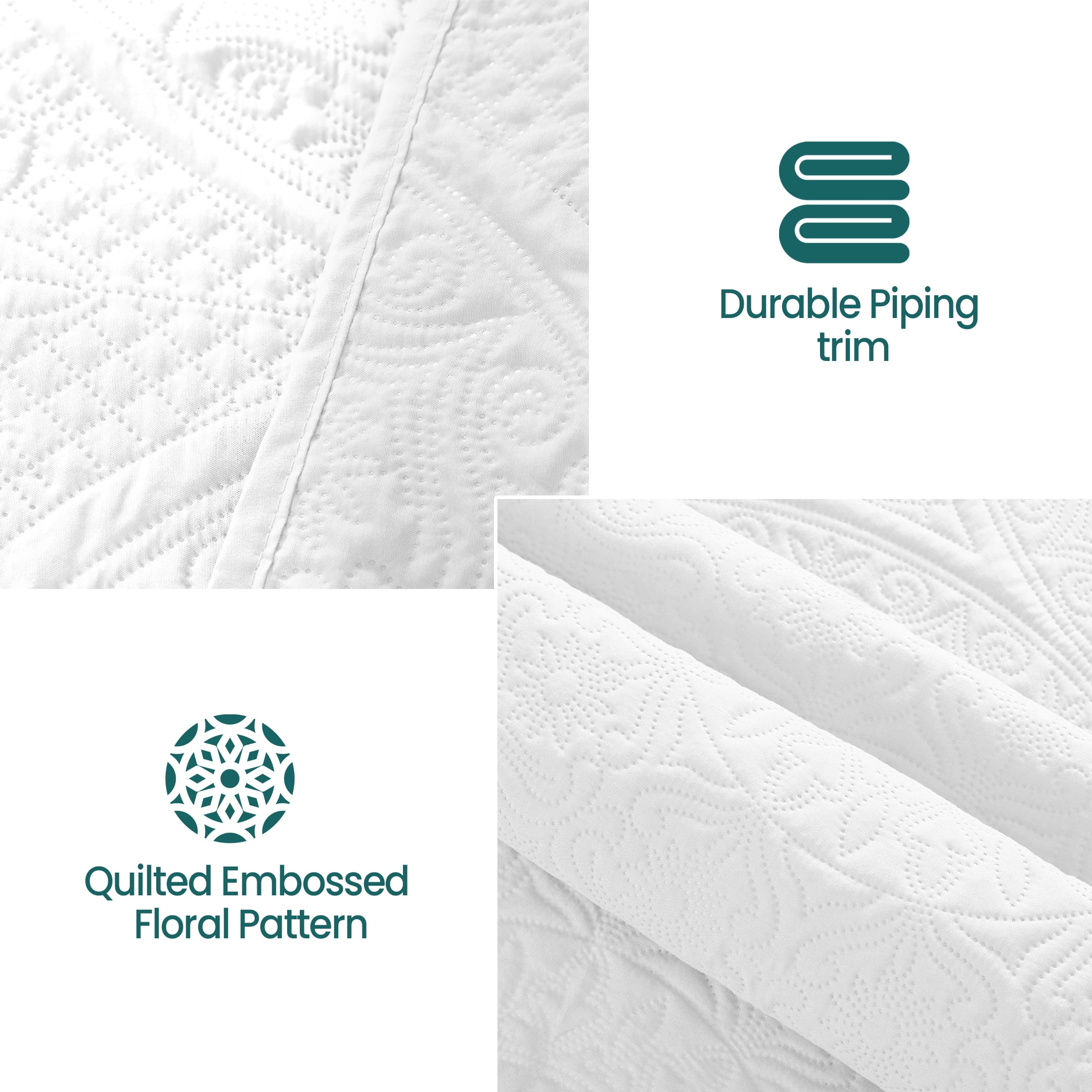 King Quilt Set - Lightweight Summer Bedspread Bedding Set for All Season, 3 Piece (1 Quilt, 2 Pillow Shams)