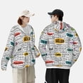 thumbnail image 4 of Fuzoiu Hello Print Unisex Sun Protection Hoodie,UPF 50+ Light Jacket,Full Zip Sun Protection Hoodie,Long Sleeve Sun Shirts,for Outdoor Activities-3X-Large, 4 of 7