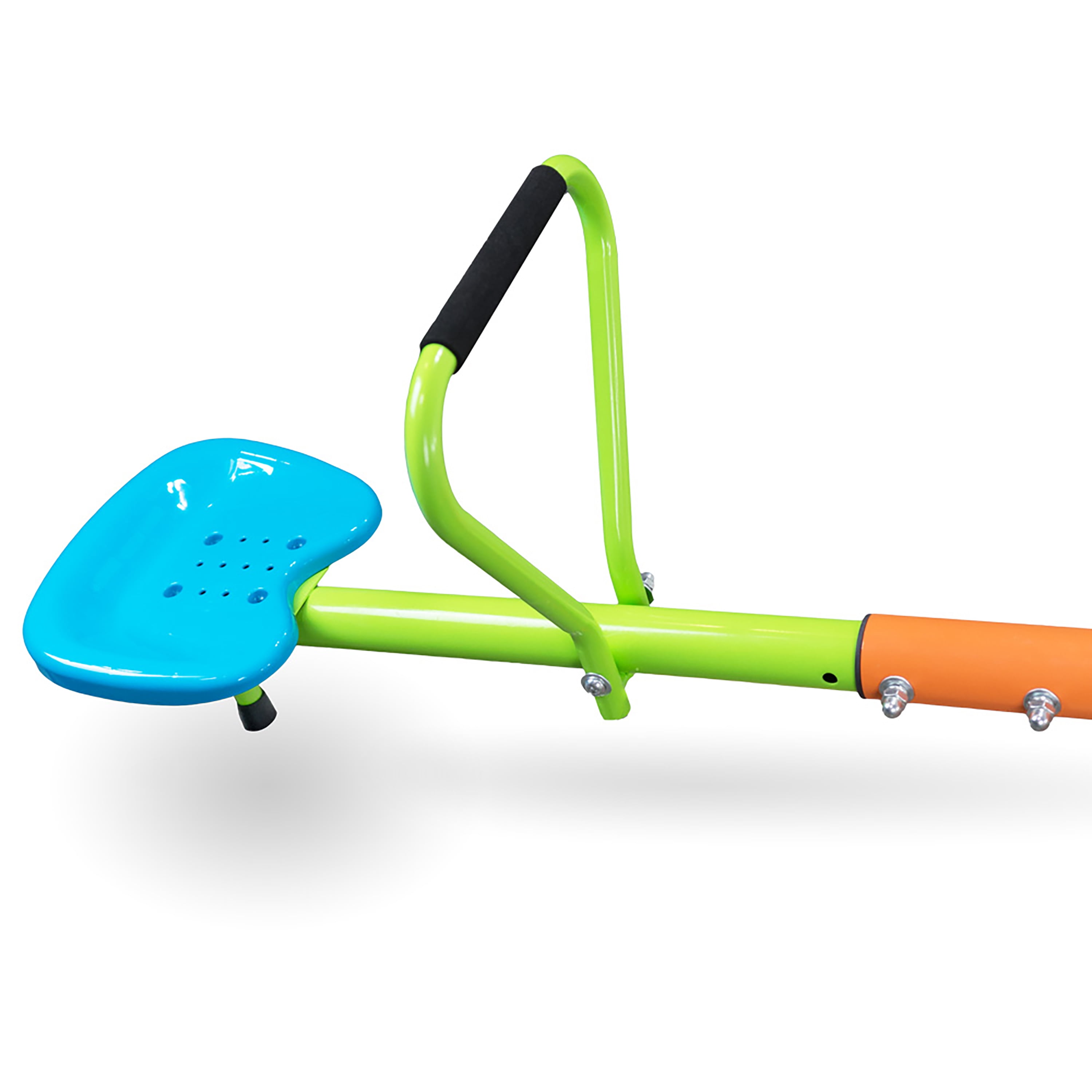 Outdoor Playground Four Seats 360 Degree Rotating Seesaw for Kids, Sturdy Steel & Plastic Seat Teeter Totter in Blue & Green, Suitable for Kids Age 3+ Indoor Outdoor Use