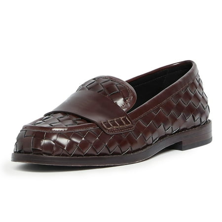 YDN Womens Retro Round Closed Toe Penny Loafers Chunky Low Heels Slip On Flats Office Daily Formal Shoes Size 6.5 Dark Brown