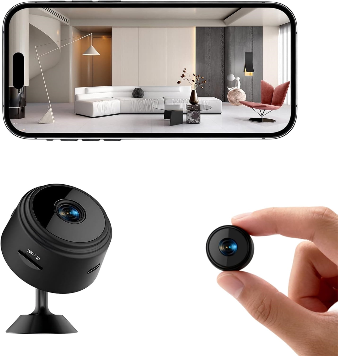 Ultra Compact 1080P WiFi Security Camera 2.4GHz Wireless Nanny Cam for Home, Pet & Baby Monitoring with Night Vision, Motion Detection, 128GB SD Support & Remote Viewing (5)