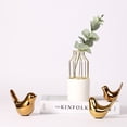 thumbnail image 5 of JM Estatuas de pájaros pequeños, decoración dorada para el hogar, figurita de estilo moderno, adornos decorativos para sala de estar, dormitorio, estudio, armarios JM, 5 of 5