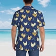 thumbnail image 6 of Daiia Funny Chicken Hawaiian Shirt for Men Gentle Cotton Regular Short Sleeve Casual-Medium, 6 of 9