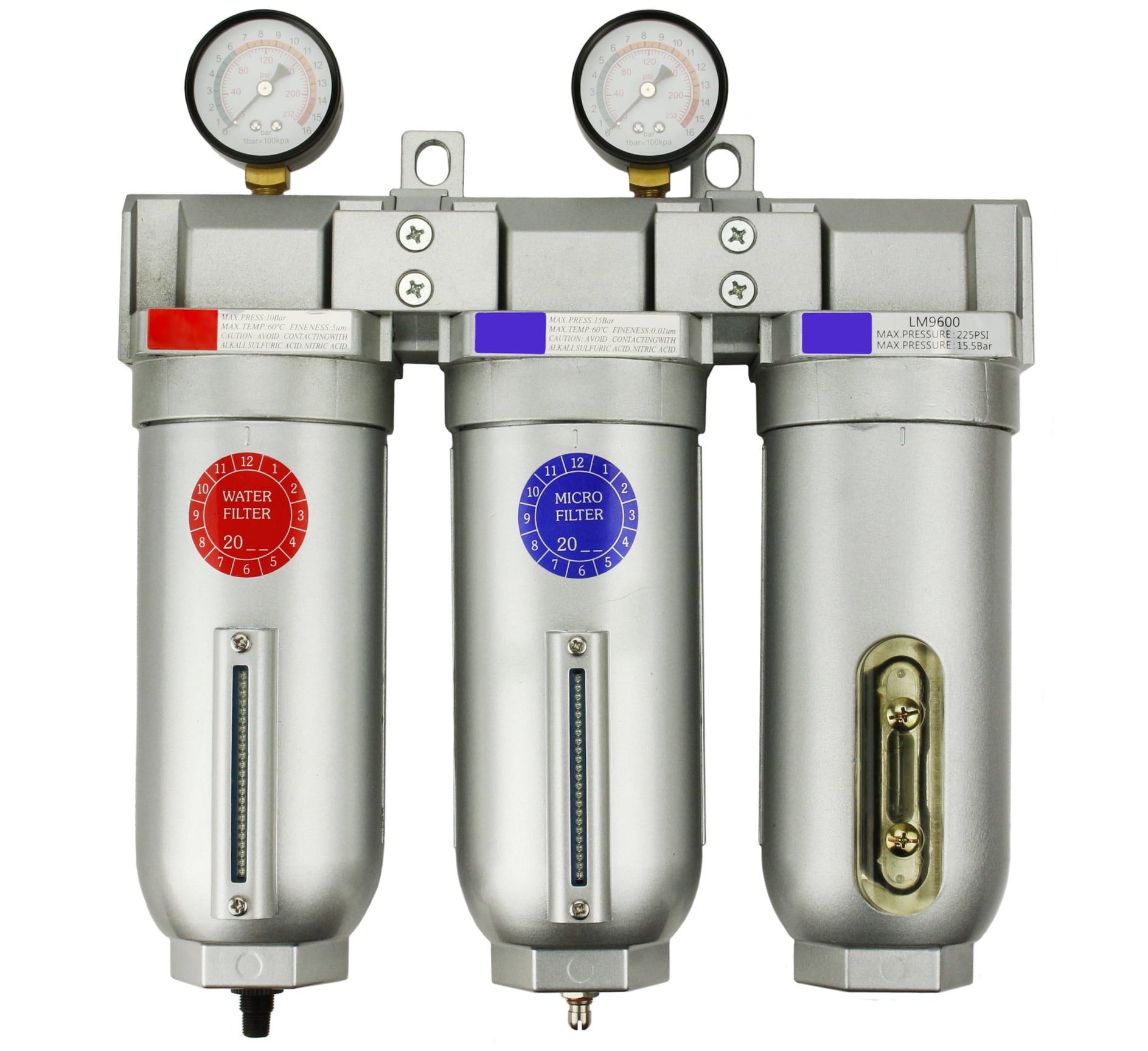 1" Inline Compressed Air Filter Desiccant Dryer Moisture Separator Trap