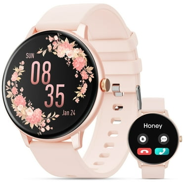 Mingwear 1.39-inch Women's Smartwatch fits for Android and IPhone Devices with Fitness Tracking, 100  Exercise Modes, IP67 Waterproof Fitness Watch (Pink)