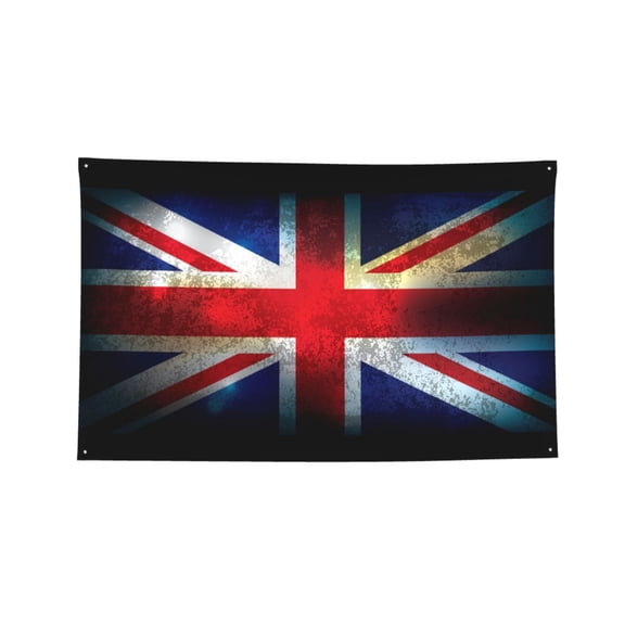 Union Jack United Kingdom Flag Vintage Four Hole Decorated Banner Flag for Garden Yard Home Decoration Indoor Outdoor 2x3 Ft