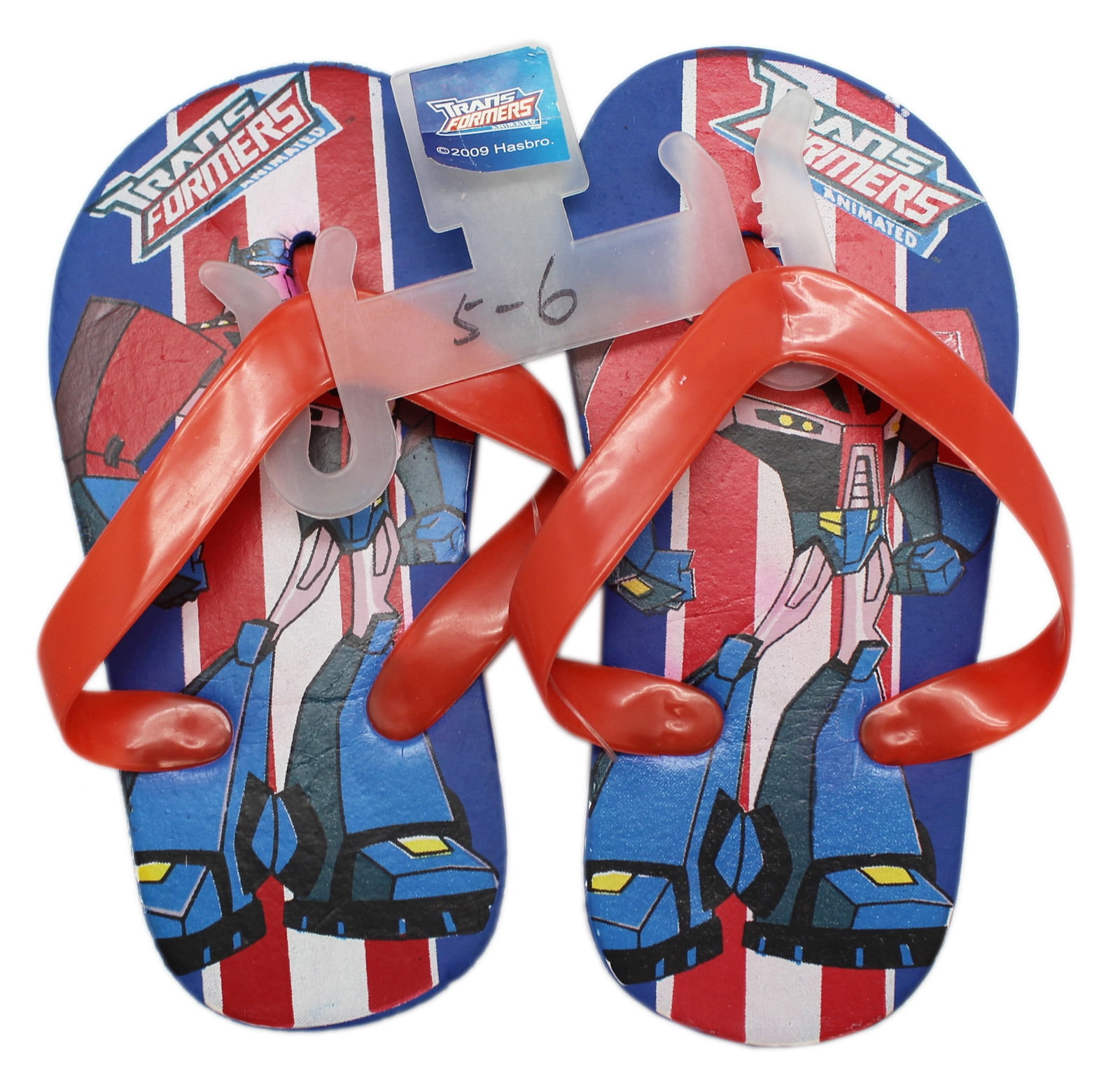 Transformers: The Animated Series Red/Blue Small Kids Flip Flops (Size ...