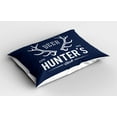 thumbnail image 2 of Ambesonne Hunting Pillow Sham 2 Pack, Deer Hunter Club, 30"x20", Navy Blue White, 2 of 3