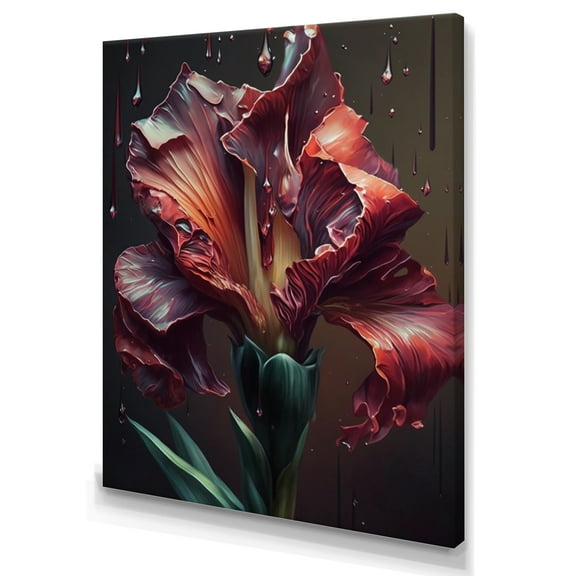 Designart Red Gladiolus Flowers II Canvas Wall Art