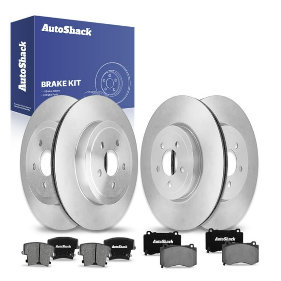 AutoShack Front Vented & Rear Vented Brake Rotors   Ceramic Pads 12-PC Brake Kit Replacement for 2018 Dodge Challenger 2014 Dodge Challenger 2023 Chrysler 300
