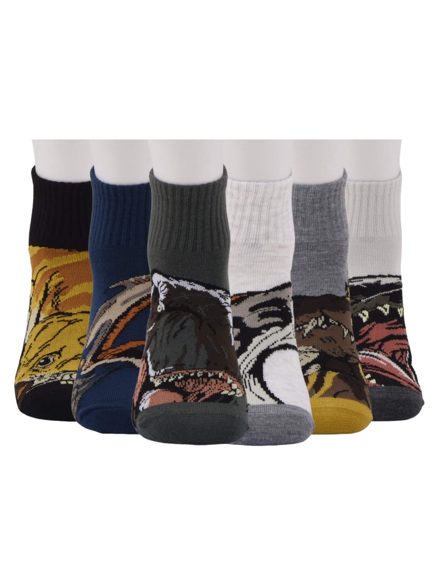 Jurassic Park Ankle Socks, 6-Pack, Boys Sizes M Boys