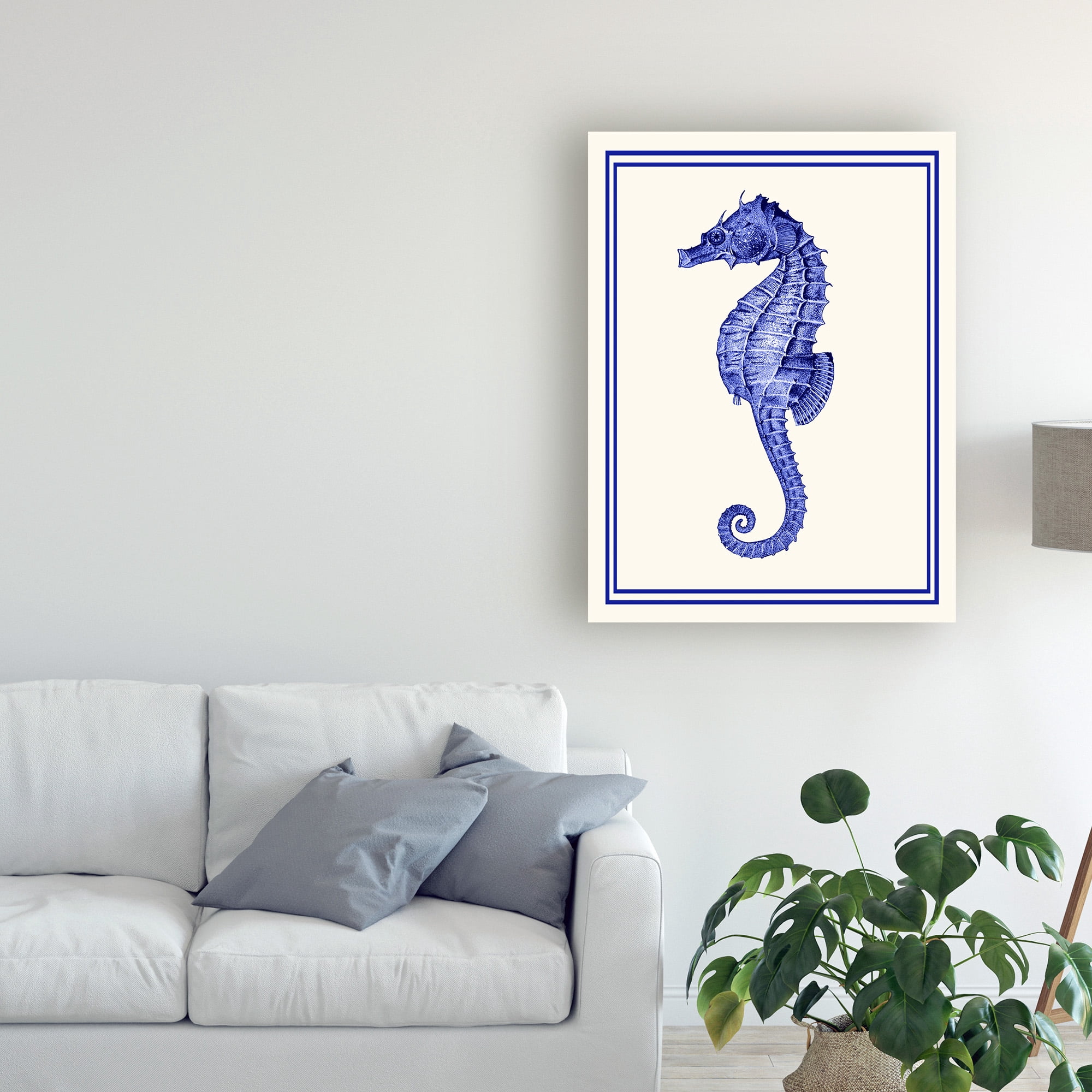 Trademark Fine Art 'Mixed Nautical Blue on Cream e' Canvas Art by Fab Funky