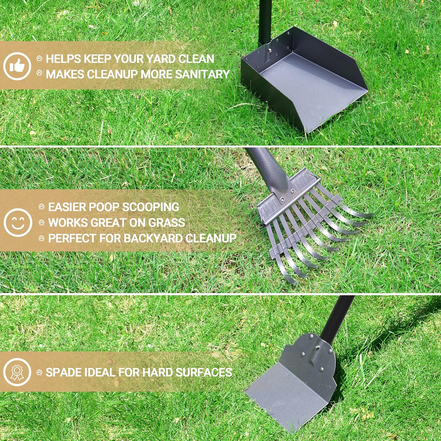 Keypoter Dog Pooper Scooper Set with Stainless Steel Handle photo 6