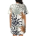 thumbnail image 3 of Picia Tropical Leaves Pajamas Sets for Women Soft Short-Sleeved Pjs with Lounge Shorts Two Piece Sleepwear-X-Large, 3 of 9