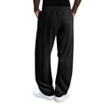 thumbnail image 5 of BiZtdJrK Men Baggy Sweatpants Loose Fit Wide Leg Trousers Solid Casual Elastic Waist Drawstring Yoga Pants with Pockets, Black, M, 5 of 6
