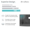 thumbnail image 6 of Rivage 33 x 21 Stainless Steel, Single Basin, Farmhouse Kitchen Sink with Apron in Black, 6 of 9