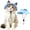 Blue, variant on Breathable Cotton Cat Sun Bucket Hat with Ear Holes, Adjustable Windproof Chin Strap Pet Sombroso Hat for Kitten Small Chihuahua Outdoor UV Protection