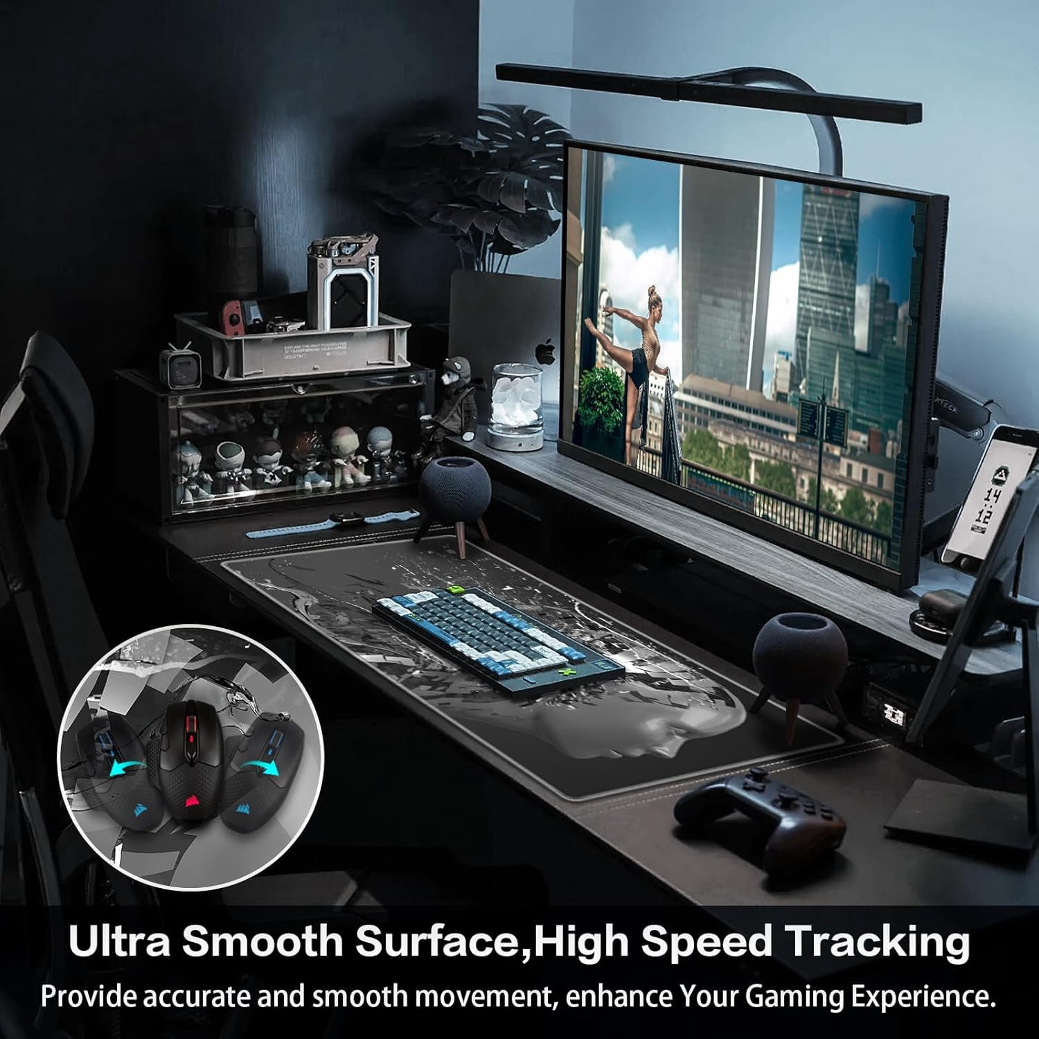 Gaming Mouse Pad, Large Extended Mouse Pad Big Computer Mousepad for Home Office Gaming Work 31.5x15.7inch