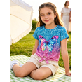 thumbnail image 6 of Lanbubble Girls Graphic T-Shirt Tie Dye Kids Short Sleeve Tee Shirt Tie Front Tops 7-12 Years, 6 of 7