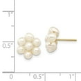 thumbnail image 3 of 14k 3-4mm White Egg Freshwater Cultured Pearl Flower Earrings in 14k Yellow Gold, 3 of 3