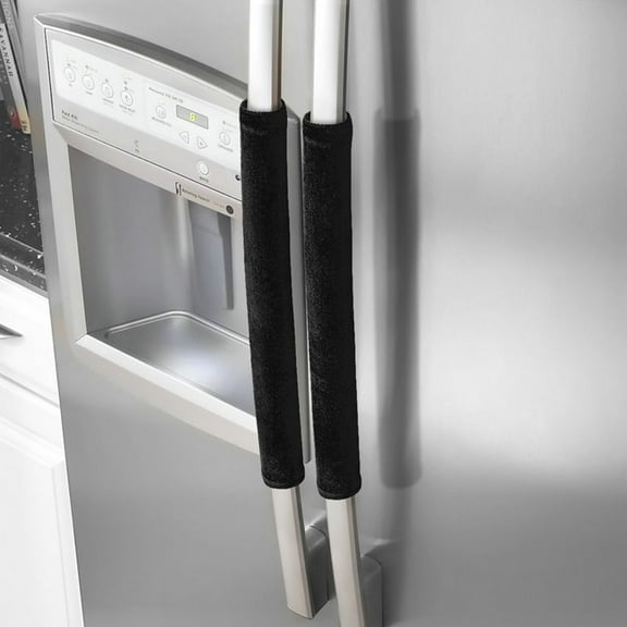 Refrigerator Handle Covers Pair Appliance Protector Soft Fabric Grip for Kitchen Hotel Door Handles Washable Durable Easy Install Black,Handle Covers,Appliance Accessories,Black,1 Pair