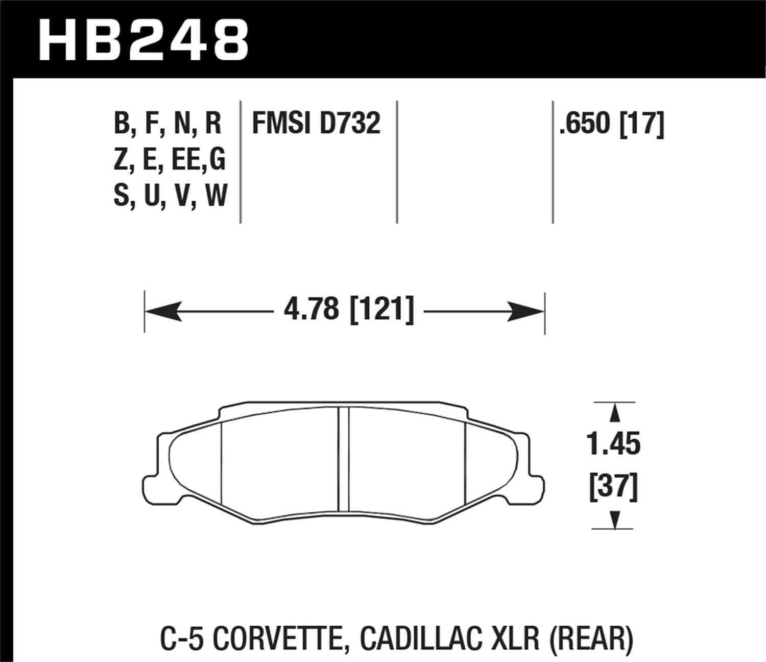 Hawk Performance HB248B.650 HPS 5.0 Disc Brake Pad Set