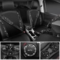 thumbnail image 3 of CAR PASS 11 PCS Bling Diamond Car Accessories for Women, Sparkly Rhinestone Steering Wheel Cover, Bling Seat Belt Cushion, Glitter Shift Knob Cover, Car Cup Holder Coaster, Cute Interior Sets Black, 3 of 9