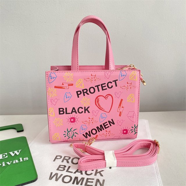 Bolsa Bolso de compras simple unisex con correa ajustable Graffiti Bolso de ocio con conjunto de sombrero