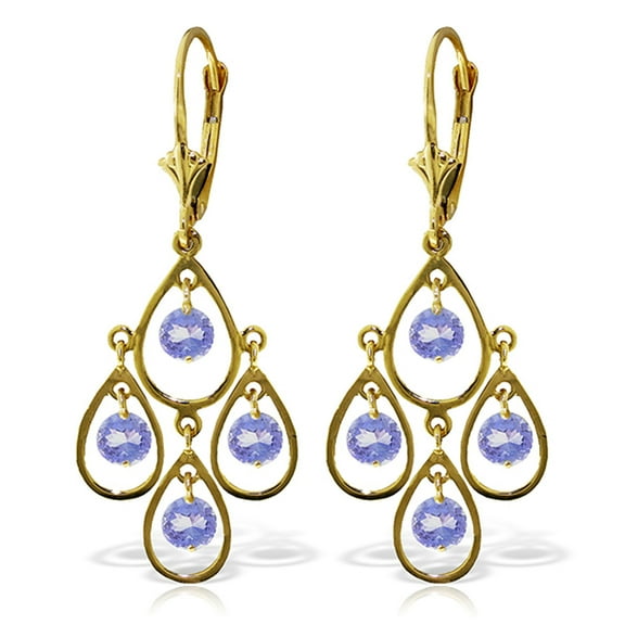 Galaxy Gold 14K Yellow Gold Chandelier Earrings with Tanzanites