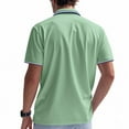 thumbnail image 4 of Chbgutlmr Mens Shirts Summer Button Lapel Neck Tee Shirts Loose Casual Short Sleeve Solid Color Tops, 4 of 9