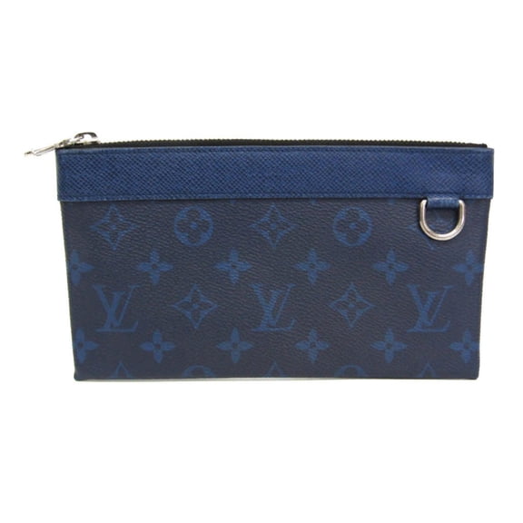 Pre-Owned Louis Vuitton Taiga Pochette Discovery PM M30278 Men's Clutch Bag Cobalt