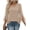 Beige, variant on Women Blouses Ruffle 3/4 Sleeve Sequin Top V Neck Double Layer Elegant Tunic Top