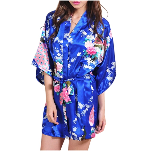 LSLJS Cardigan Imprimé Ample pour Femmes Ceinture Peignoir Court, Robes Cadeaux pour Femmes