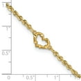 thumbnail image 5 of 14k Yellow Gold Anklet 10 inch mm Diamond-cut Open Heart Rope, 5 of 6