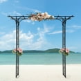 thumbnail image 4 of Ktaxon Garden Arbor Archway Flat Top Courtyard Arch Metal Wedding Party Archway, 4 of 9
