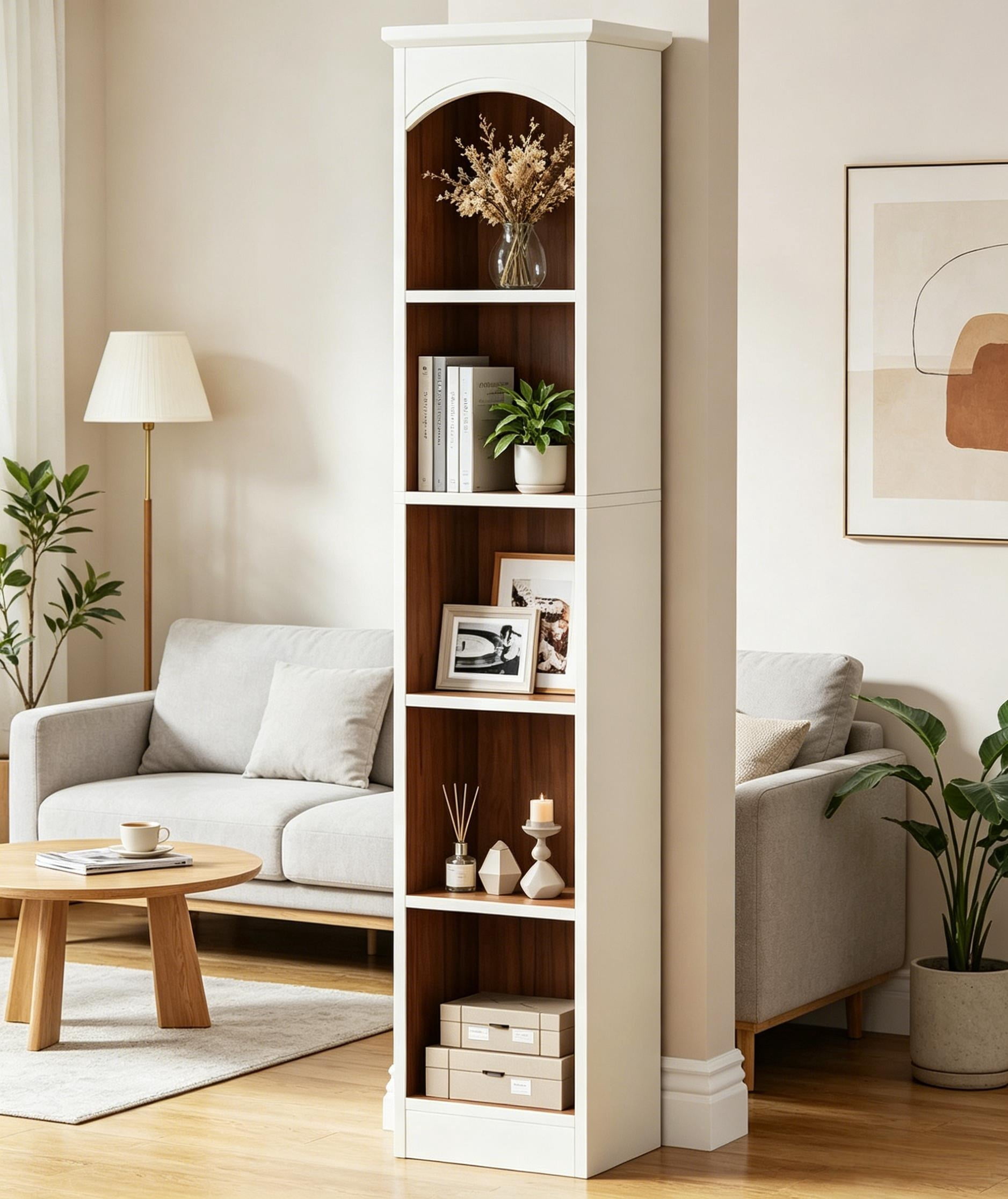 Modern Open Bookshelf, Multi-Tier Freestanding Book Storage Organizer, Sturdy Frame Display Shelf, Multipurpose Bookcase for Living Room, Bedroom, Home Office