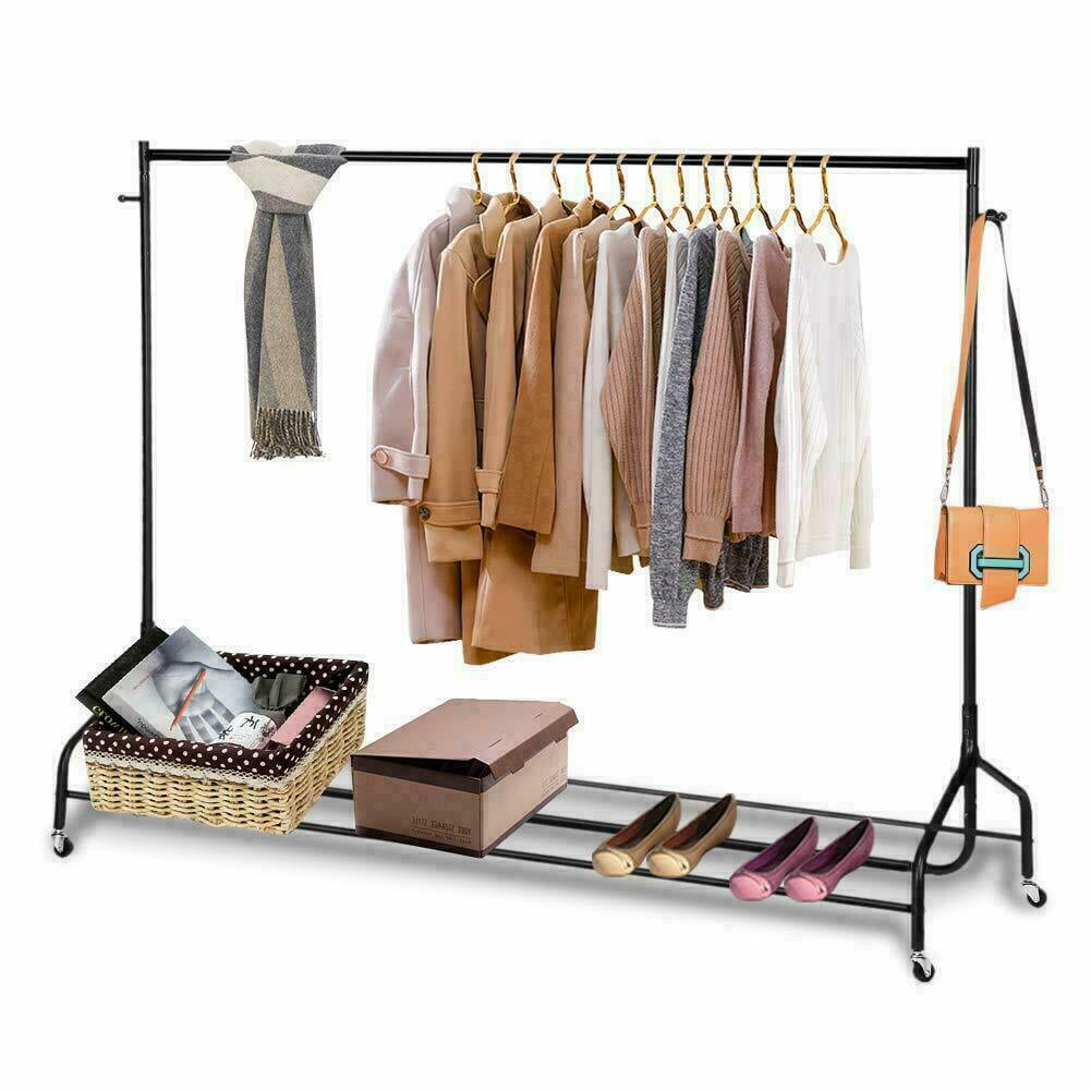 HEAVY DUTY Clothes Rails SILVER 6FT Portable Garment Hanging Shop Displays 