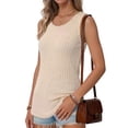 thumbnail image 3 of MOSHU 2 Pack Tank Tops for Women Crew Neck Sleeveless Tops Dressy Casual Loose Fit Summer Shirts, 3 of 9