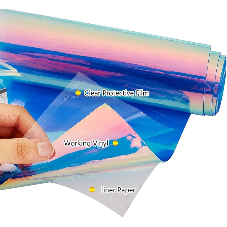 PVC Holographic Sheet Transparent Iridescent Opal Roll Vinyl