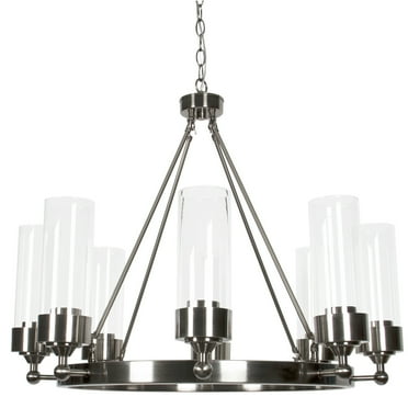 Luminance Sunset Lighting F17118-57 Esquire Eight Light Chandelier- Clear Glass, Dimmable - With Antique Gunmetal Finish