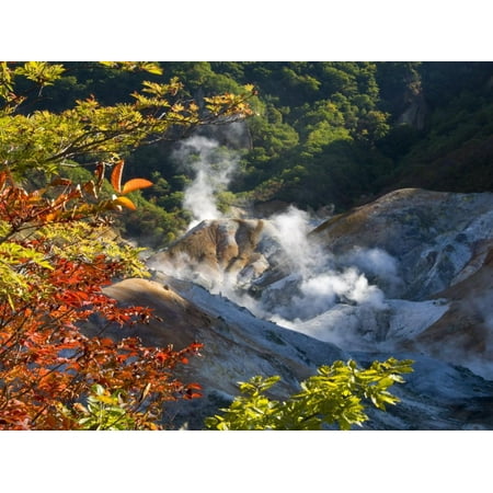 Steam Fumaroles, Jigokudani Geothermal Area, Noboribetsu Onsen, Shikotsu-Toya National Park, Japan Print Wall Art By Tony