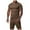 Brown, variant on Mens Athletic 2 Piece Outfits Set Short Sleeve V-Neck T Shirt and Shorts Outfits Summer Casual Slim Fit Running Gym Workout Track Suits for Men