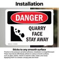 thumbnail image 3 of (2 Pack) Quarry Face Stay Away OSHA Danger Sign 24 Inch X 18 Inch Vinyl Label Decal Sticker Weather Resistant, UV Protected for Workplace, Business, and Construction Site, Made in the, 3 of 7