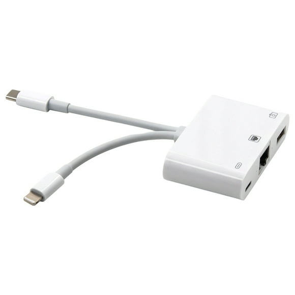 RJ45 Ethernet Adapter Network Adapter, with Charge Port and USB Port, Plug and Play, 100Mbps Ethernet Network