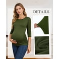 thumbnail image 4 of Women's 3/4 Sleeve Maternity Tops Shirts Ruched Maternity Clothes, 4 of 7