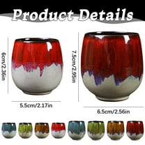 100ML Small Coffee Cup Ceramic Coffee Tea Mug without Handles 3.3 Ounce Soup Mugs Cup Porcelain Coffee Tea Cup Coffee Cappuccino Cups, Dishwasher and Microwave Safe, Set of 2(Bronze*2,2.1x2.1x2.3")