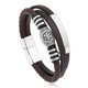 thumbnail image 1 of Pulsera de cuero para hombre con diseño de tótem vintage de Europa y Estados Unidos, pulsera con hebilla magnética tejida de cuero multicapa, 1 of 6