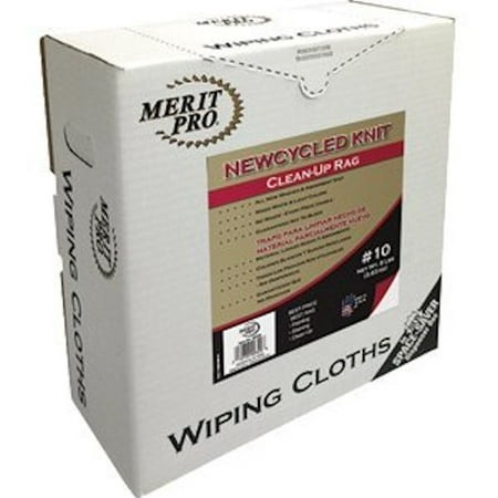 MERIT PRO 99309 #10 8Lb Box New Cycled Knit Clean Up Rag