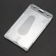 thumbnail image 4 of 2X Vertical Hard Plastic Badge Holder Double Card ID Multi Transparent 10X6cm, 4 of 8