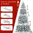 thumbnail image 5 of Yexmas 9FT Pre-Lit Snow Flocked Christmas Tree,Artificial White Christmas Tree with Large Christmas Tree Storage Bag,11 Modes Warm White & Multicolor LED Lights for Xmas Decoration, 5 of 13